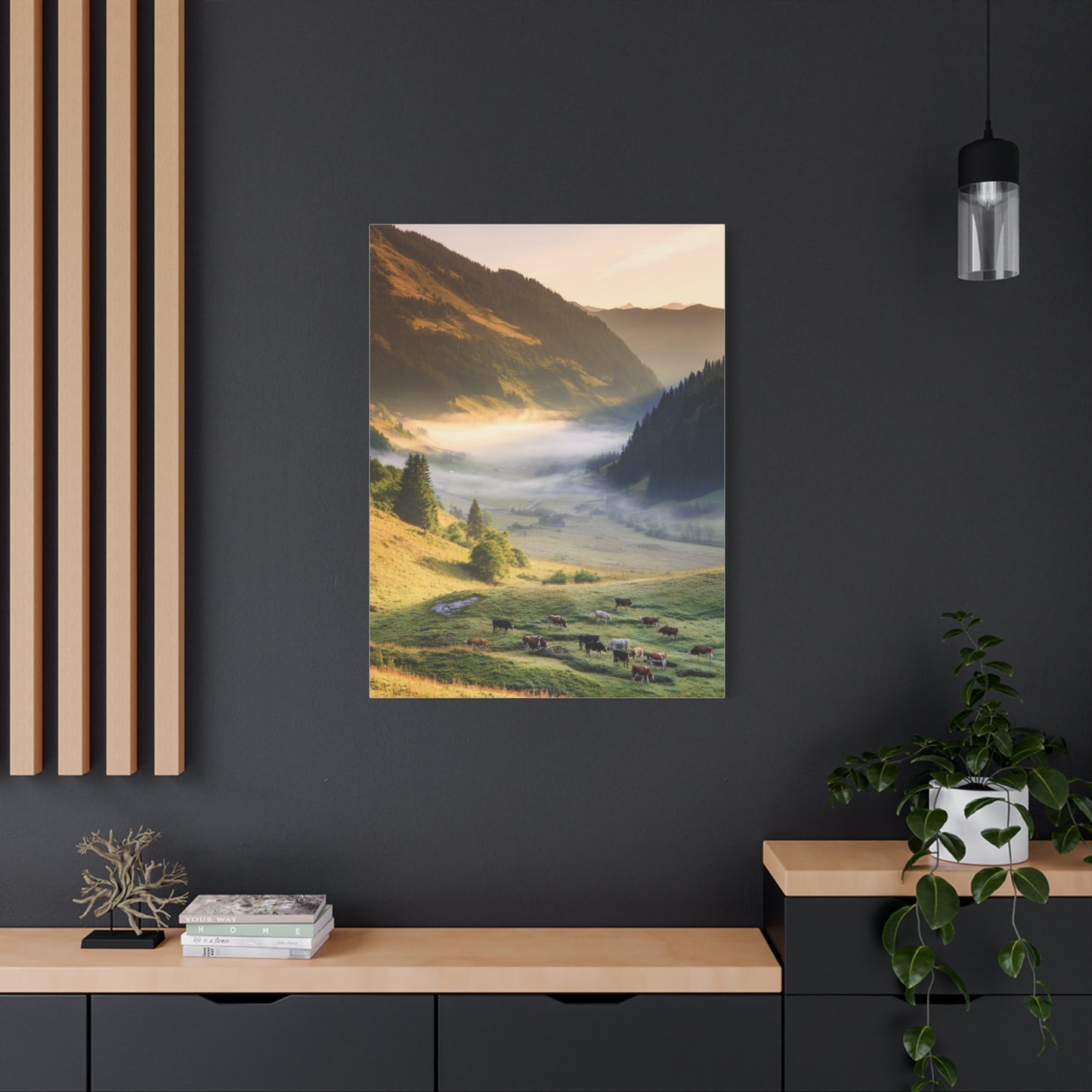 Alpine Valley Morning Pasture Wall Art & Canvas Print