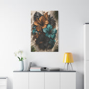 Metal Hibiscus Botanical Sculpture Tropical Wall Art & Canvas Print