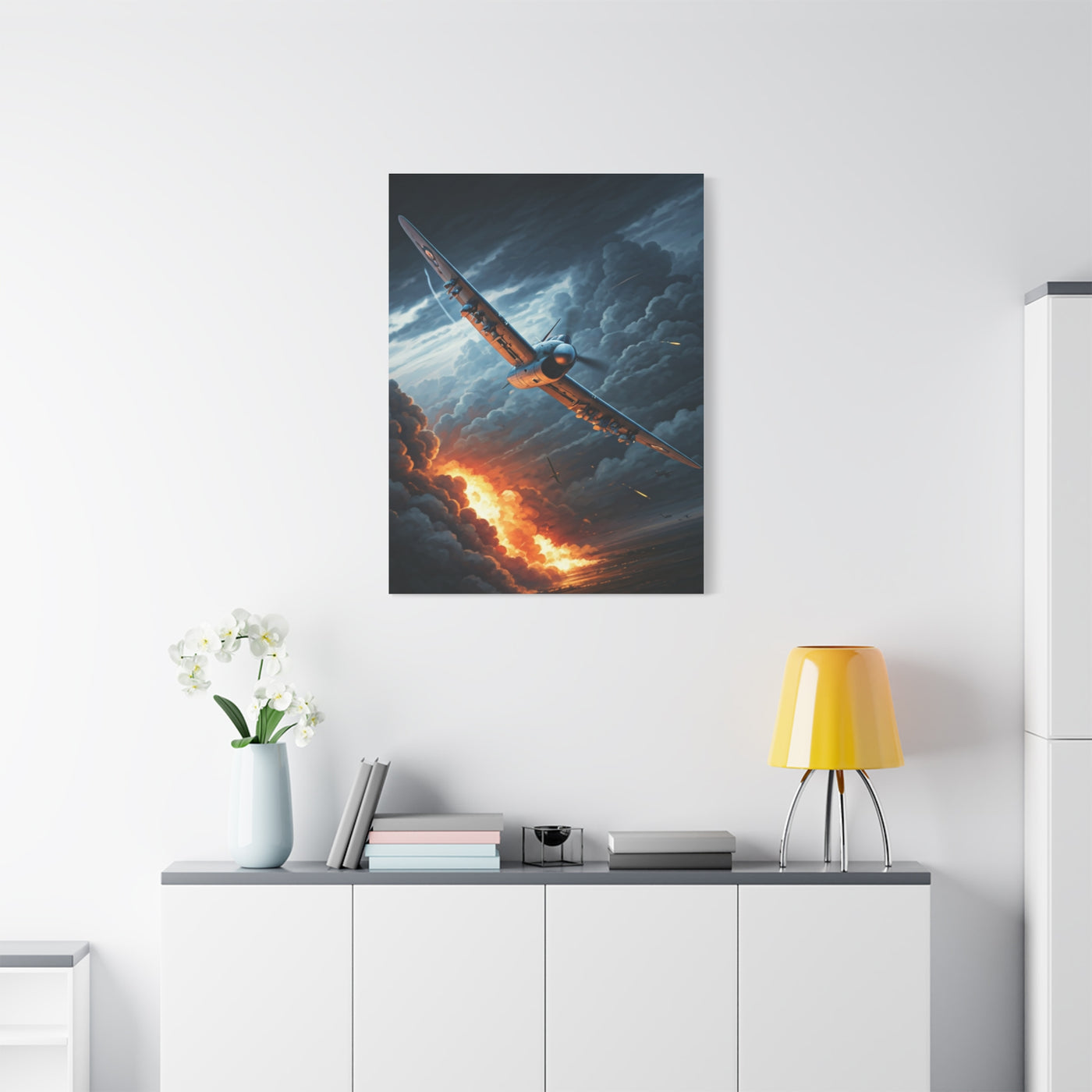 Firestorm Wing Dive Battle Scene Wall Art & Canvas Prints