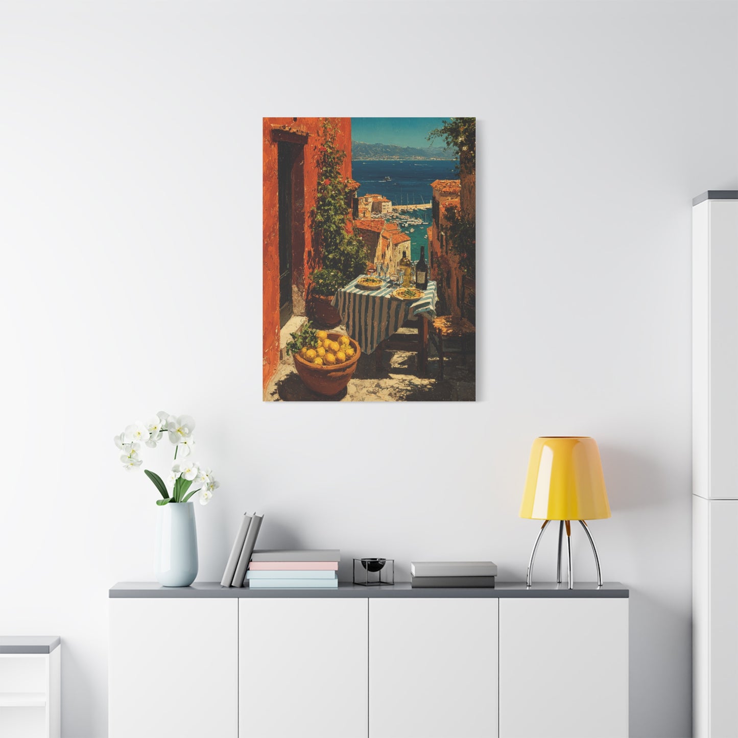 Amalfi Coast Terrace Lunch Wall Art & Canvas Print