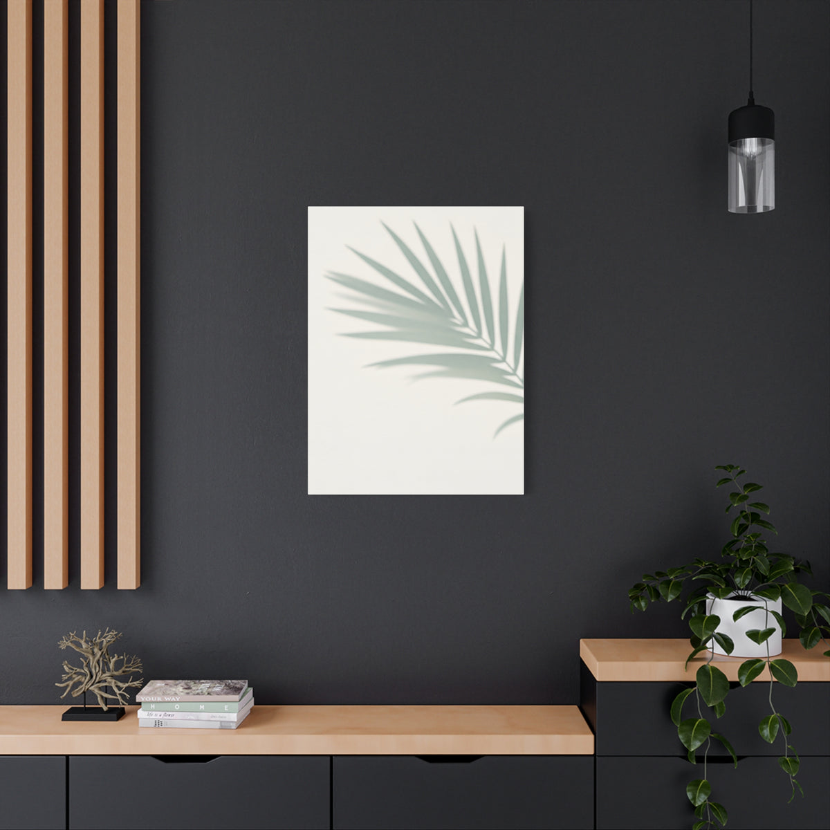 Soft Palm Frond Shadow Minimal Wall Art & Canvas Prints