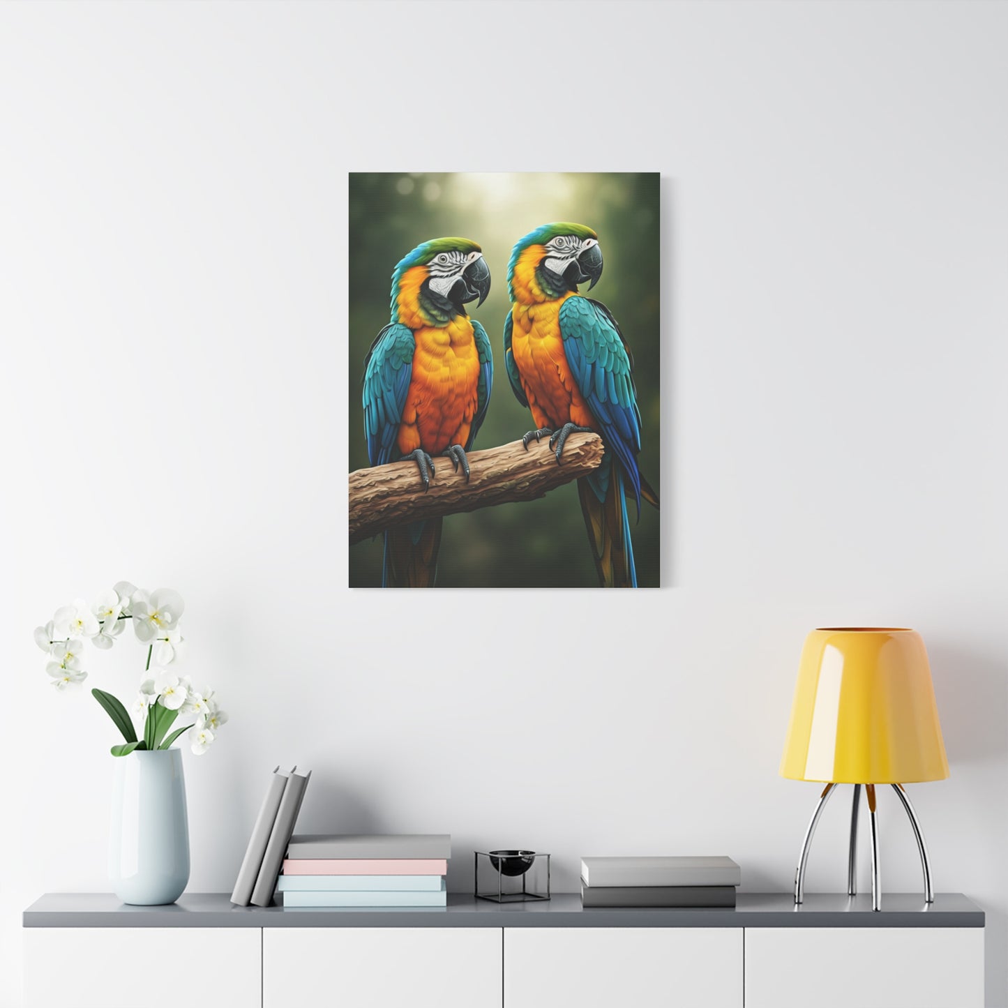 Blue & Gold Macaw Duo Wall Art & Canvas Prints