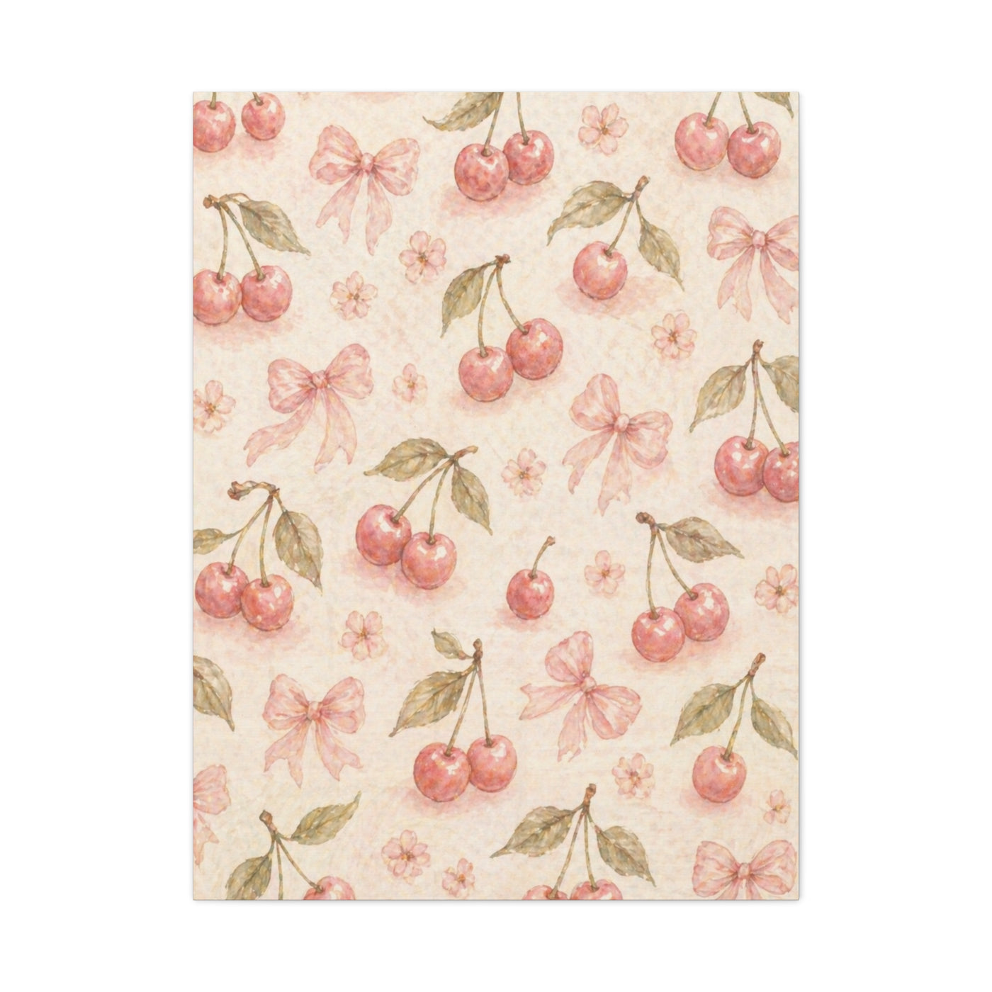 Pink Cherry Pattern Composition Wall Art & Canvas Print