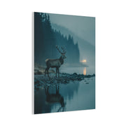 Blue Hour Lakeside Stag Reflection Wall Art & Canvas Print