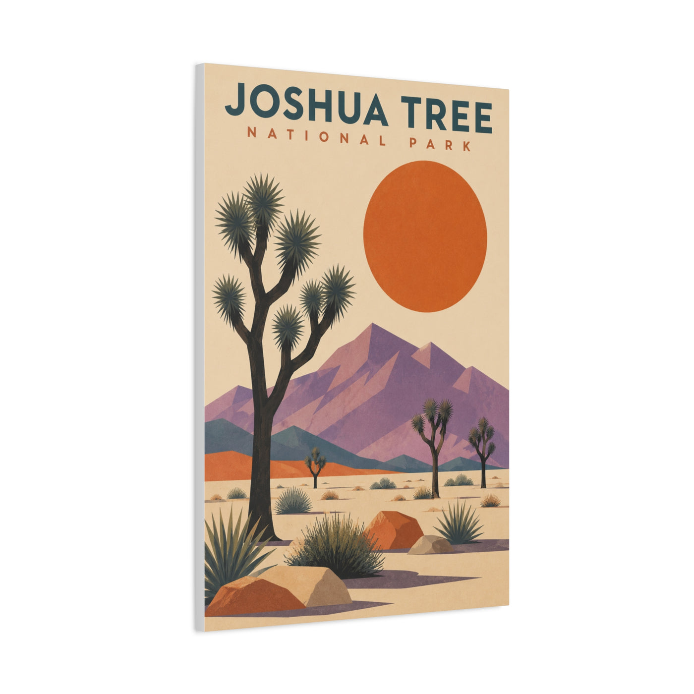 Joshua Tree National Park Retro Poster Southwest Wall Art & Canvas Print