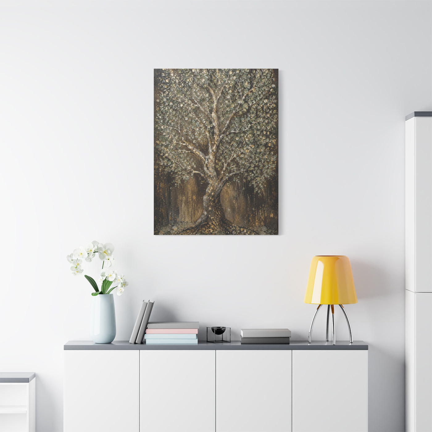 Golden Abstract Tree Texture Luxury Trees Wall Art & Canvas Print