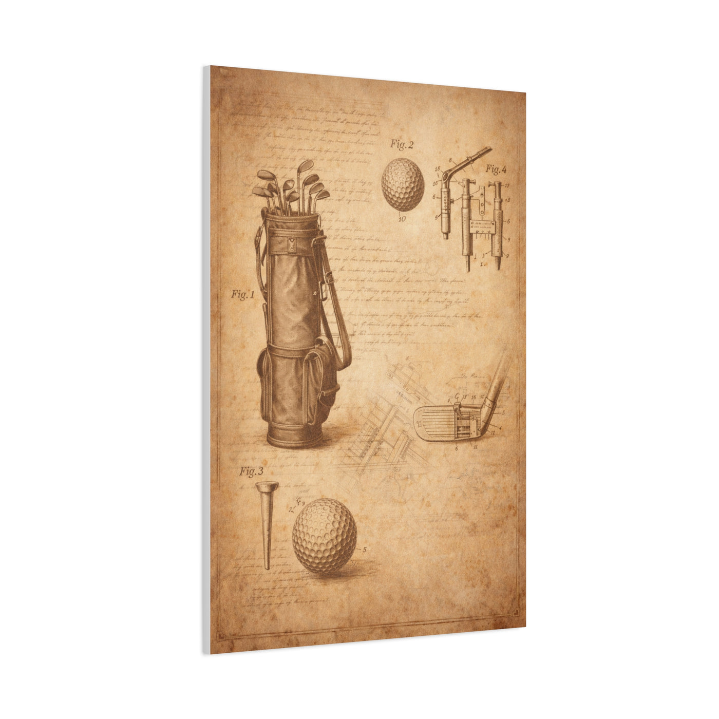 Vintage Golf Equipment Patent Study Wall Art & Canvas Print