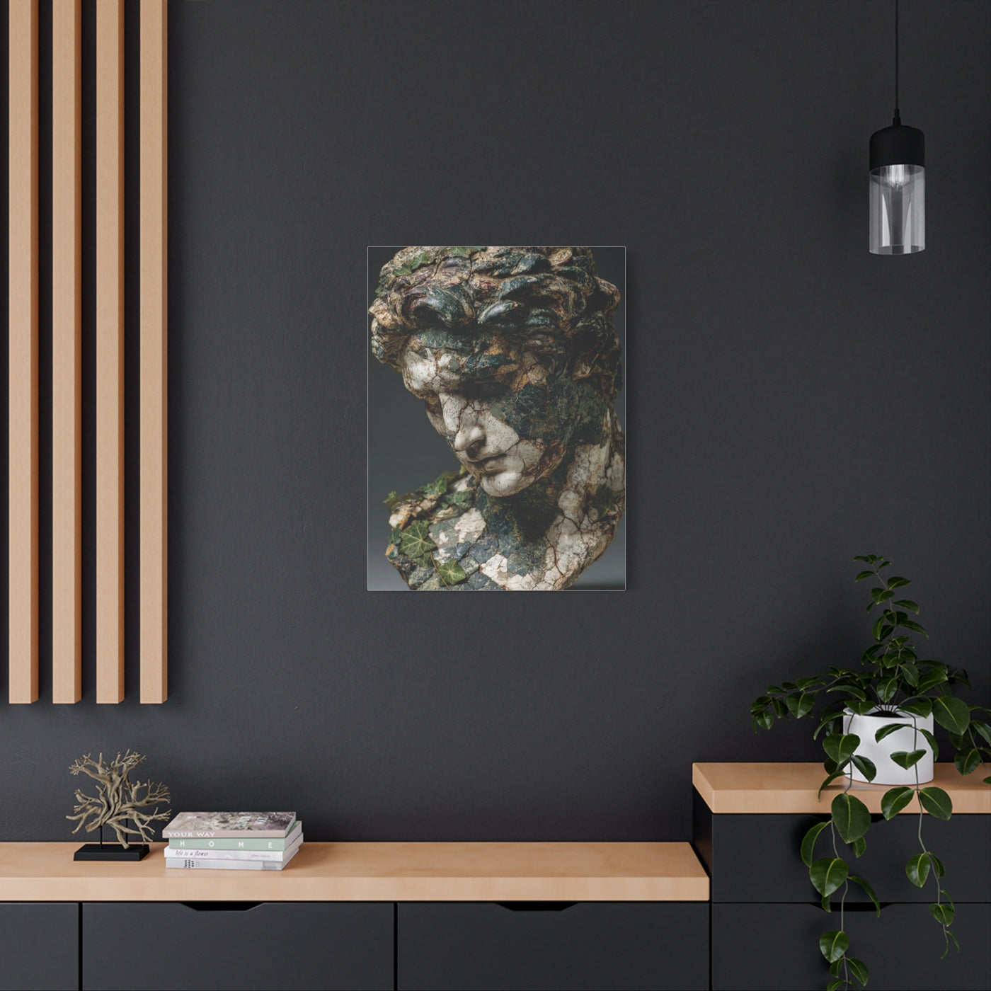 Verdigris Marble Bust Sculpture Wall Art & Canvas Print