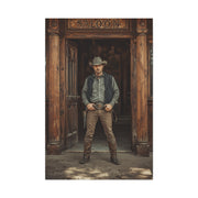 Gunslinger Outside the Saloon Wall Art & Canvas Print