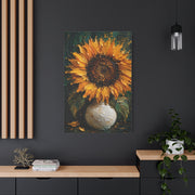 Luxury Impasto Sunflower Vase Painting Wall Art & Canvas Print