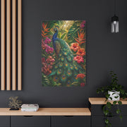 Tropical Maximalist Peacock Jungle Wall Art & Canvas Print