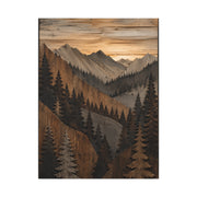 Layered Wood Mountain Forest Relief Trees Wall Art & Canvas Print