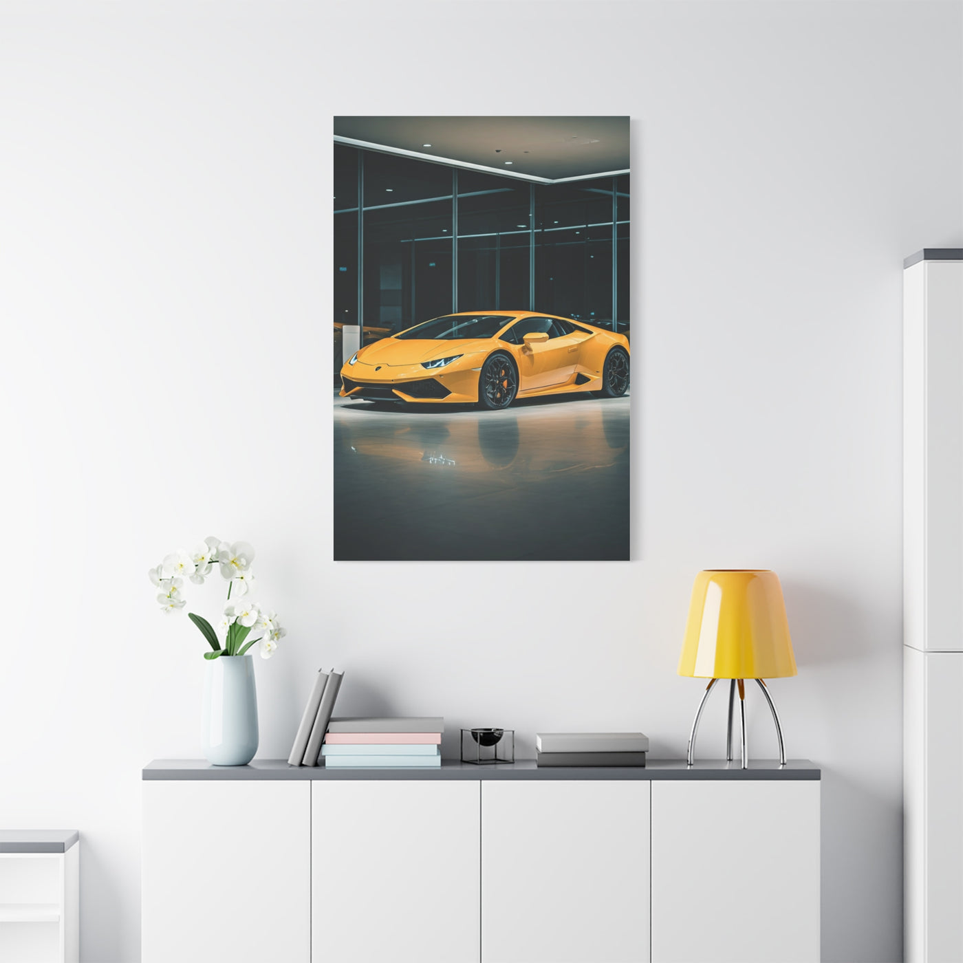 Lamborghini Huracán Modern Showroom Wall Art & Canvas Prints