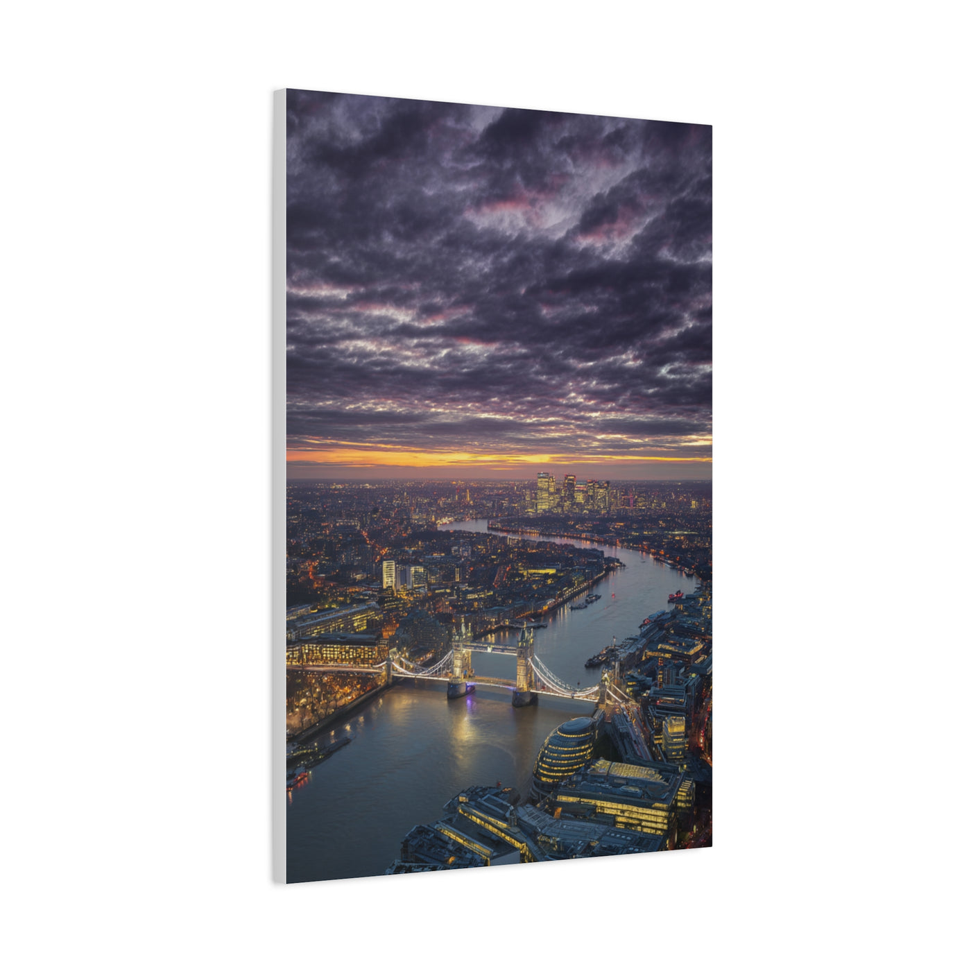 London Skyline Twilight Over the River Thames Wall Art & Canvas Print