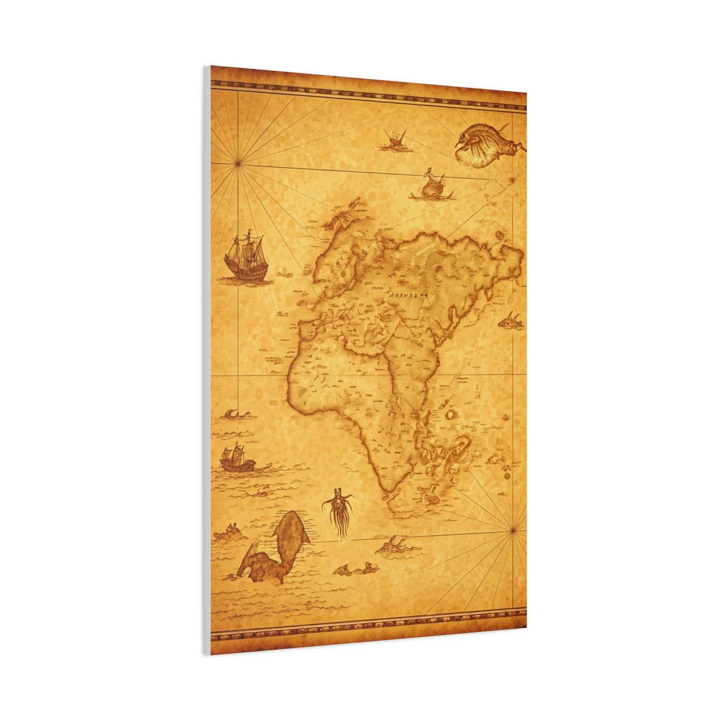 Sepia Explorer’s World Map Poster Wall Art & Canvas Prints