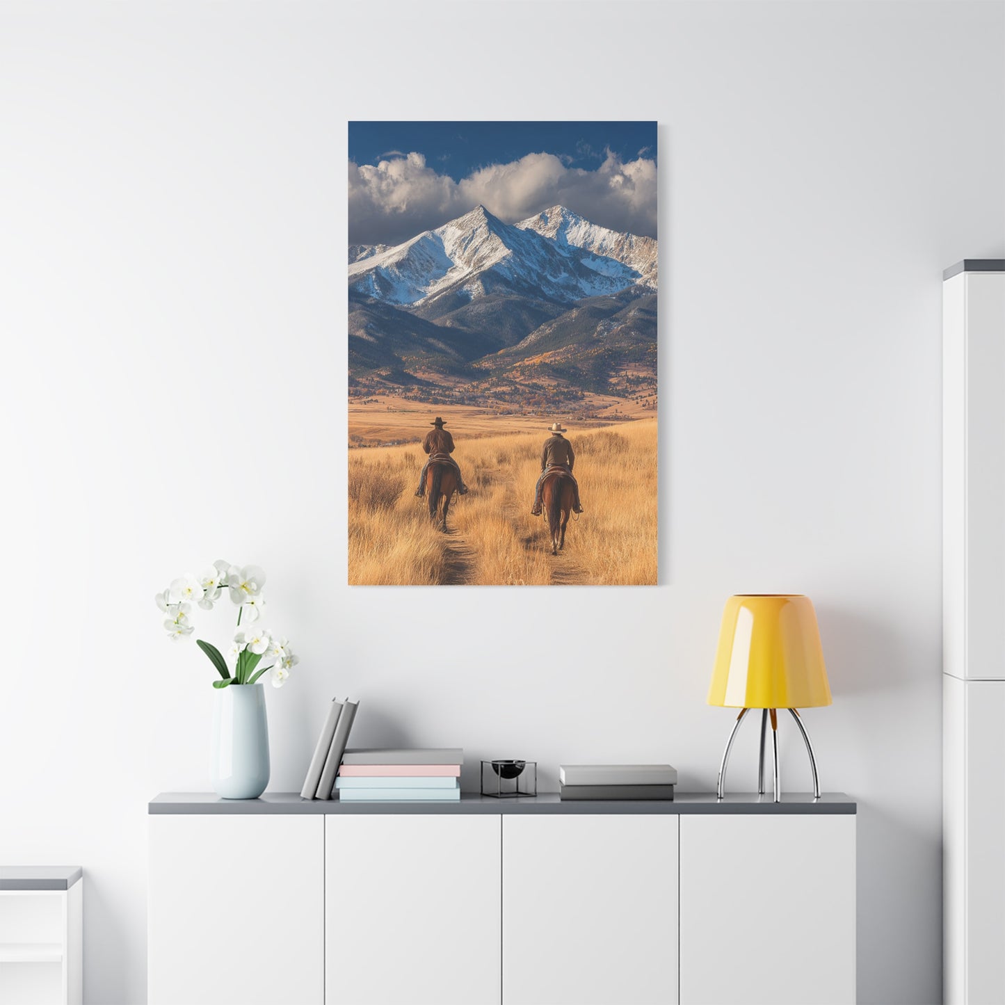 Frontier Riders in the Golden Valley Wall Art & Canvas Print