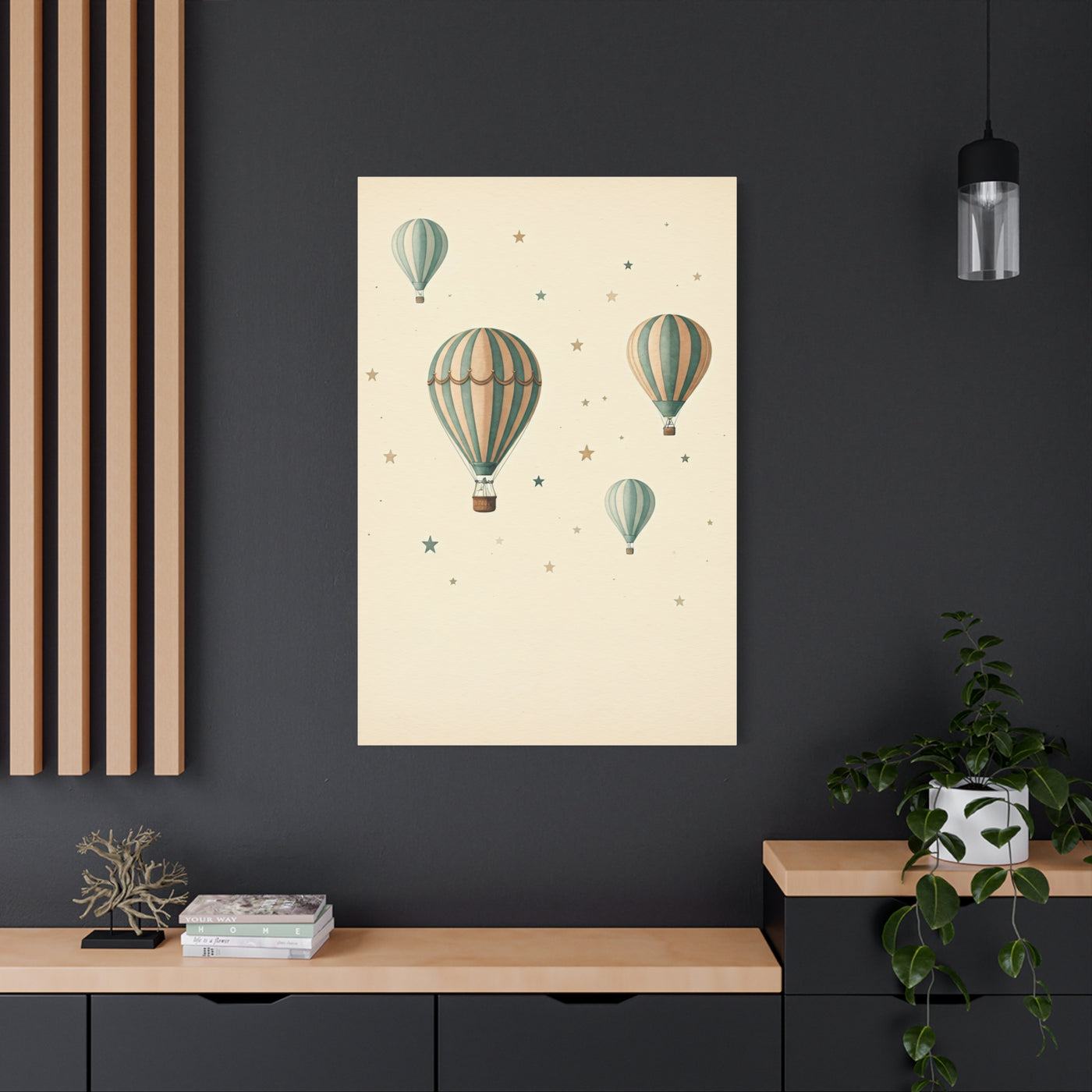 Dreamy Hot Air Balloon Nursery Wall Art & Canvas Print