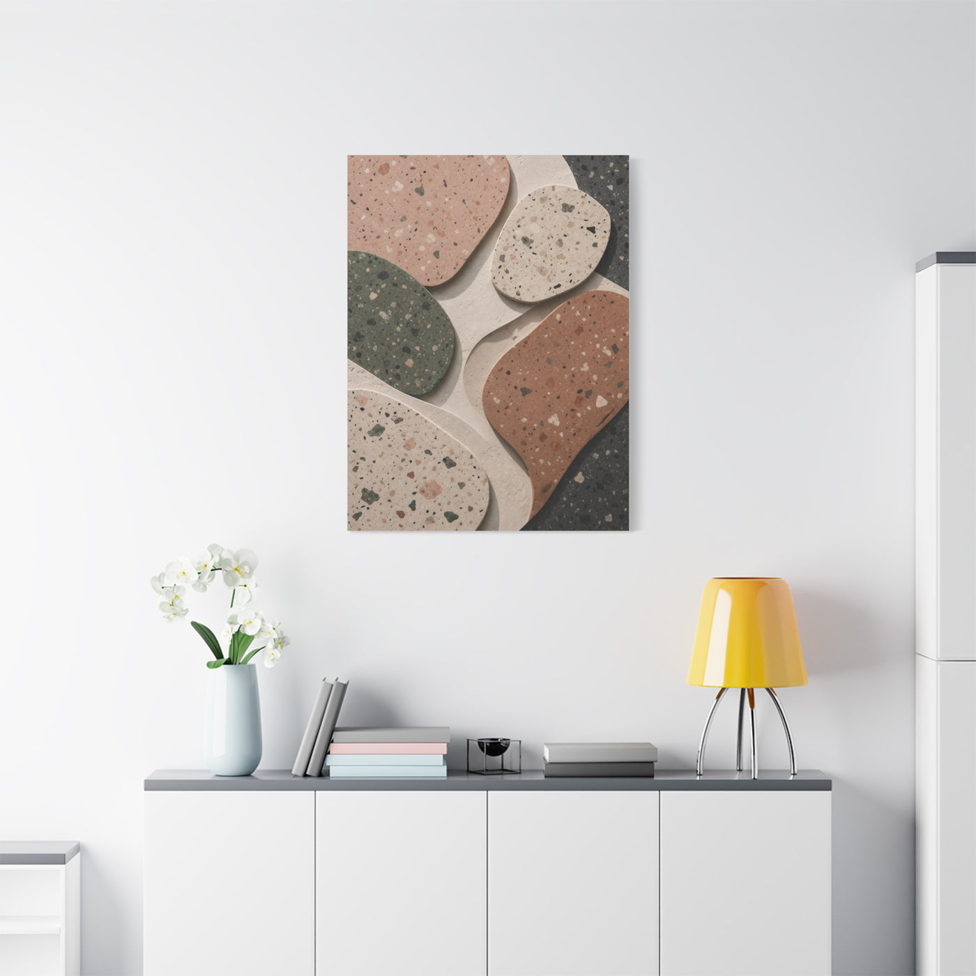 Terrazzo Pebble Abstract Composition Wall Art & Canvas Print