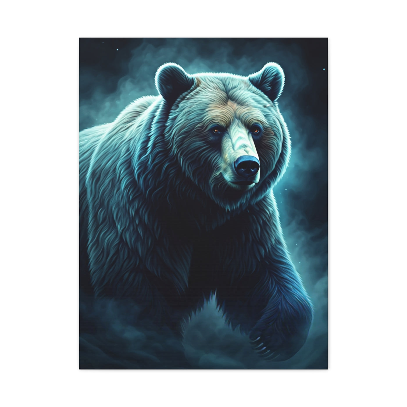 Mystic Blue Bear Portrait Wall Art & Canvas Prints