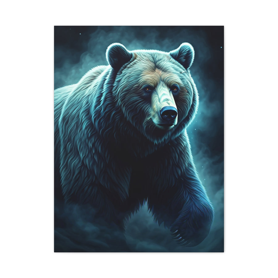 Mystic Blue Bear Portrait Wall Art & Canvas Prints