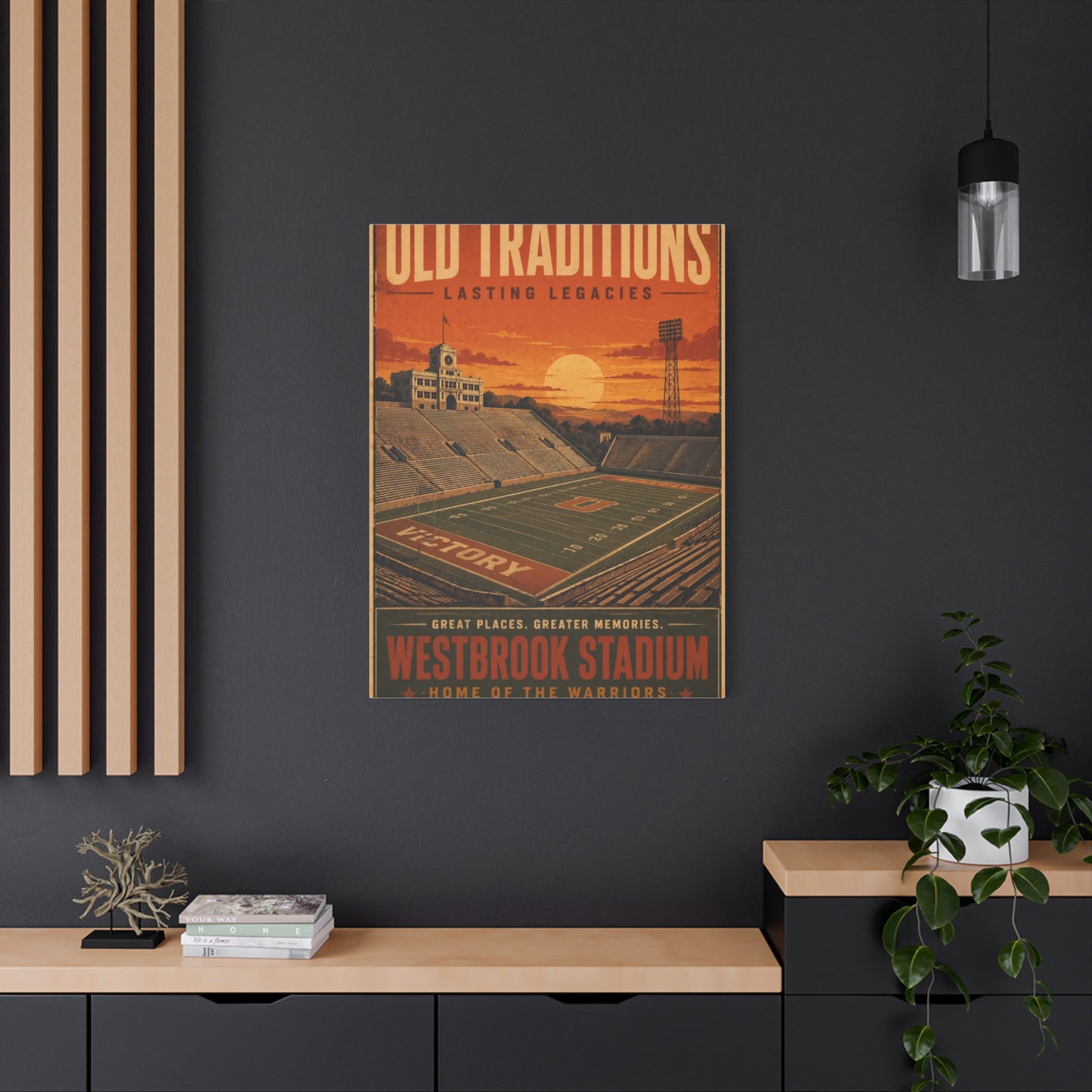 Westbrook Stadium Vintage Legacy Sports Wall Art & Canvas Print