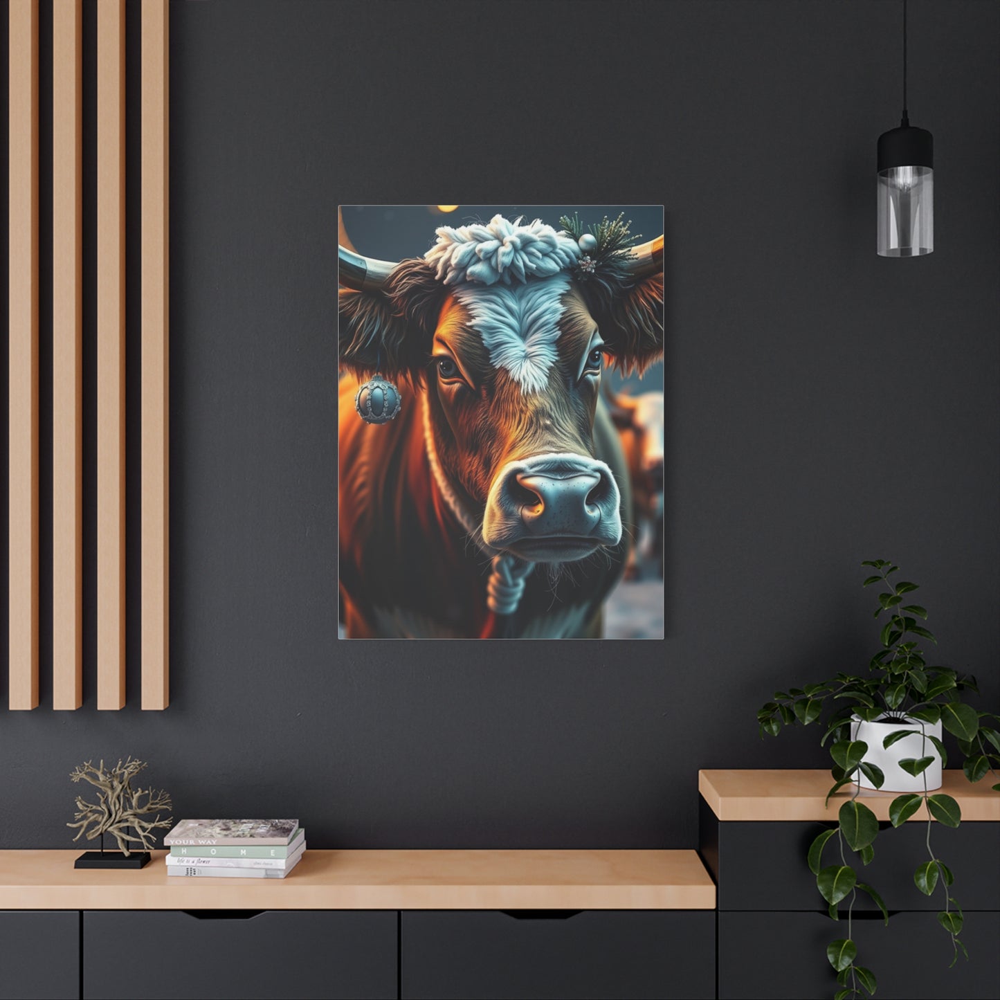 Christmas Cow Art Luxury Canvas Wall Art & Canvas Print