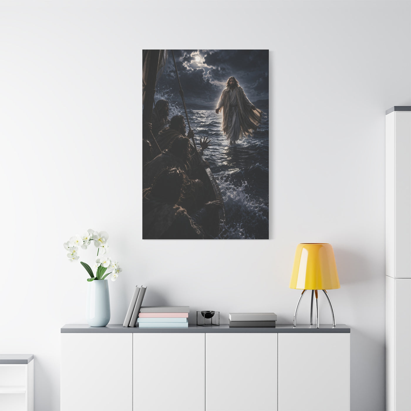 Jesus Walking on Water Night Miracle Wall Art & Canvas Print