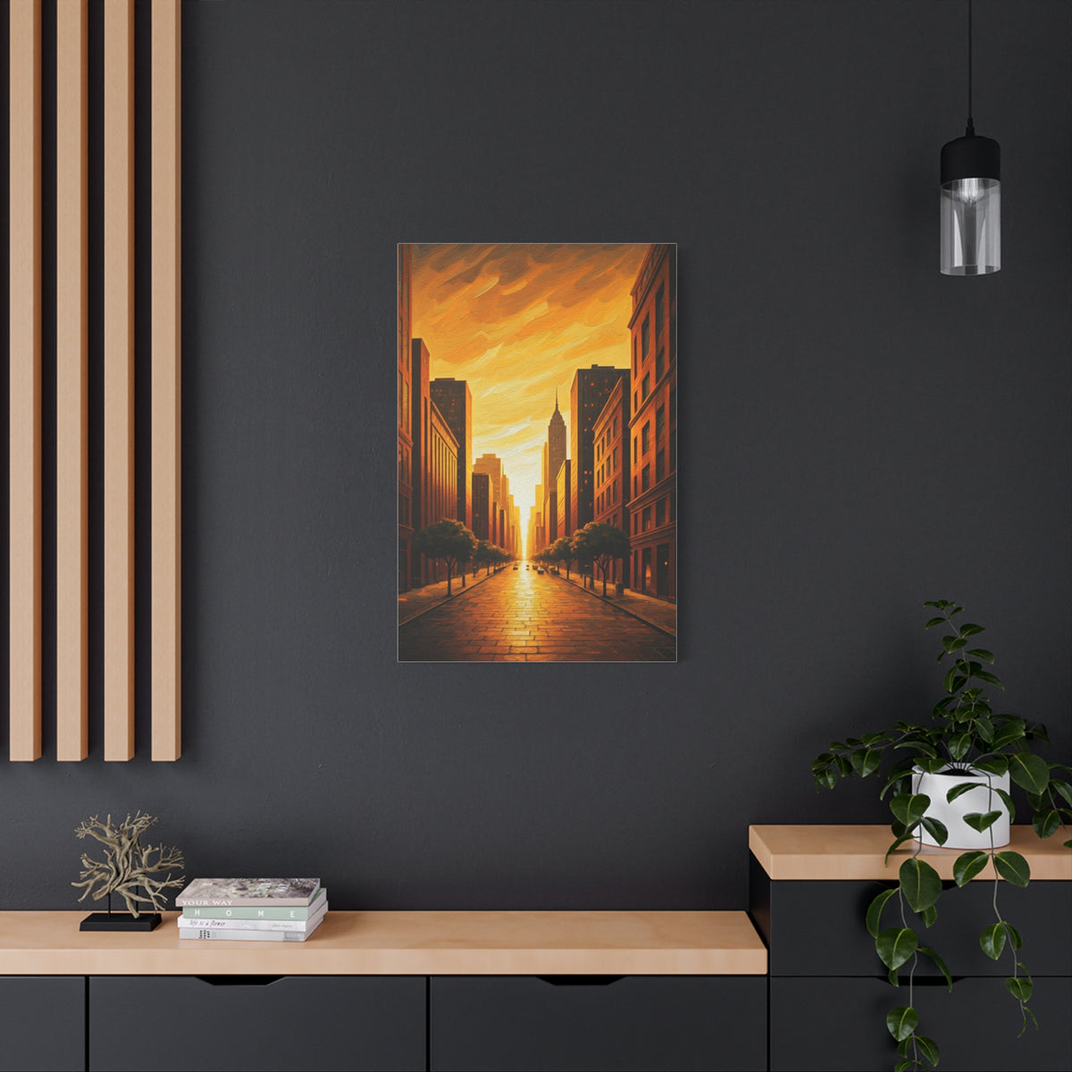 Golden Avenue at Dusk Wall Art & Canvas Prints