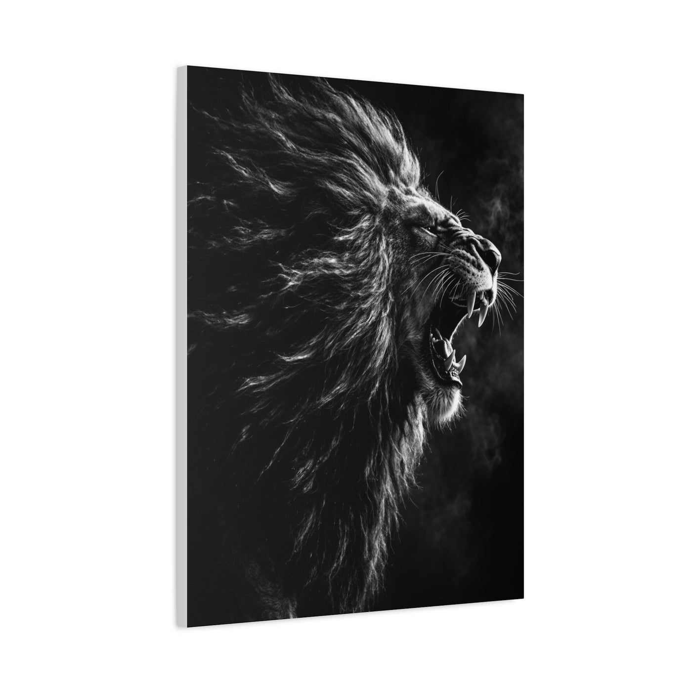 Roaring Lion Monochrome Power Wall Art & Canvas Print
