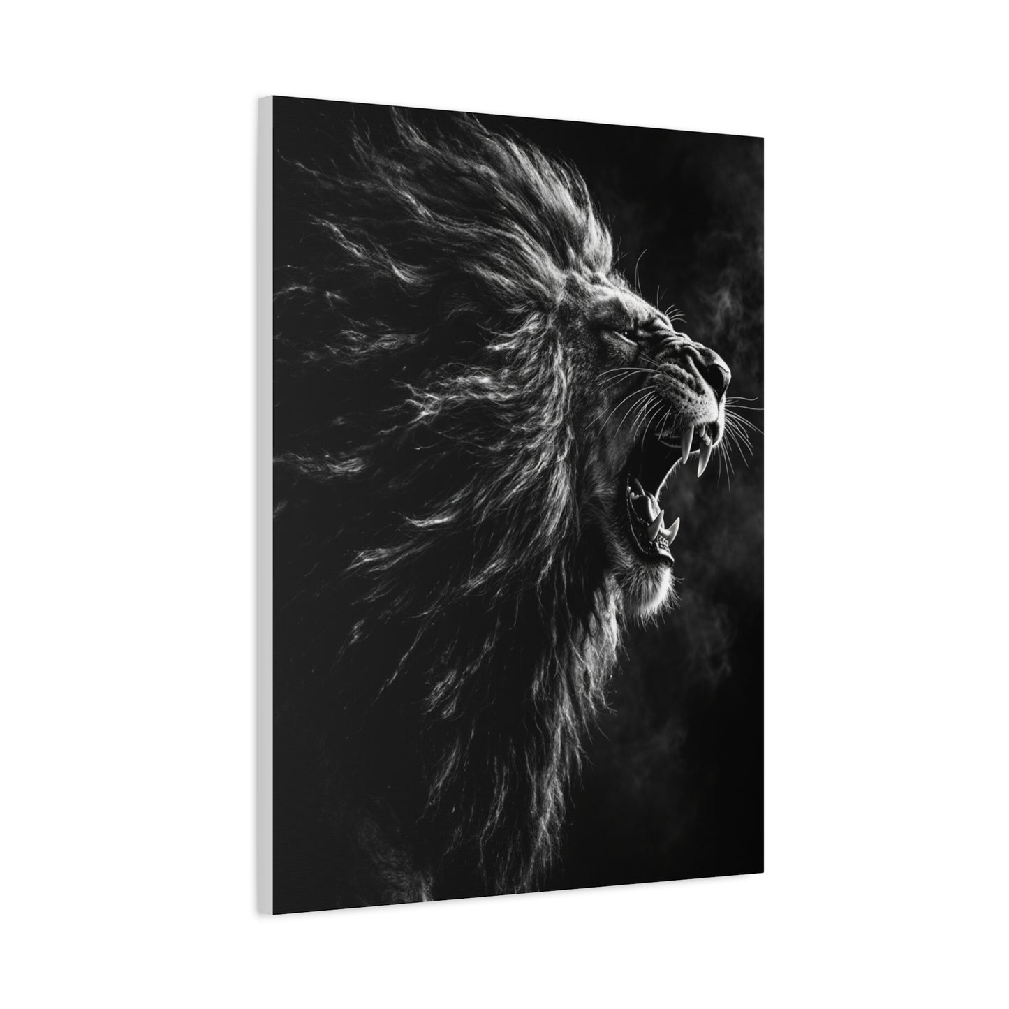 Roaring Lion Monochrome Power Wall Art & Canvas Print