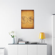 Twin Hemisphere Antique World Map Wall Art & Canvas Prints