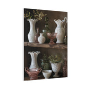 Antique Glassware Still Life Shelf Display Wall Art & Canvas Print