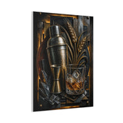 Industrial Cocktail Metal Relief Wall Art & Canvas Print