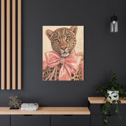 Coquette Leopard Pink Bow Portrait Wall Art & Canvas Print