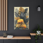 Black and Gold Tropical Parrot Wall Art & Canvas Print