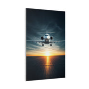 Sunset Runway Lift-Off Jet Wall Art & Canvas Prints