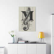 Musical Serif Monogram Illustration Wall Art & Canvas Print