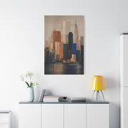 Modern Color Block Skyline Reflection Wall Art & Canvas Print