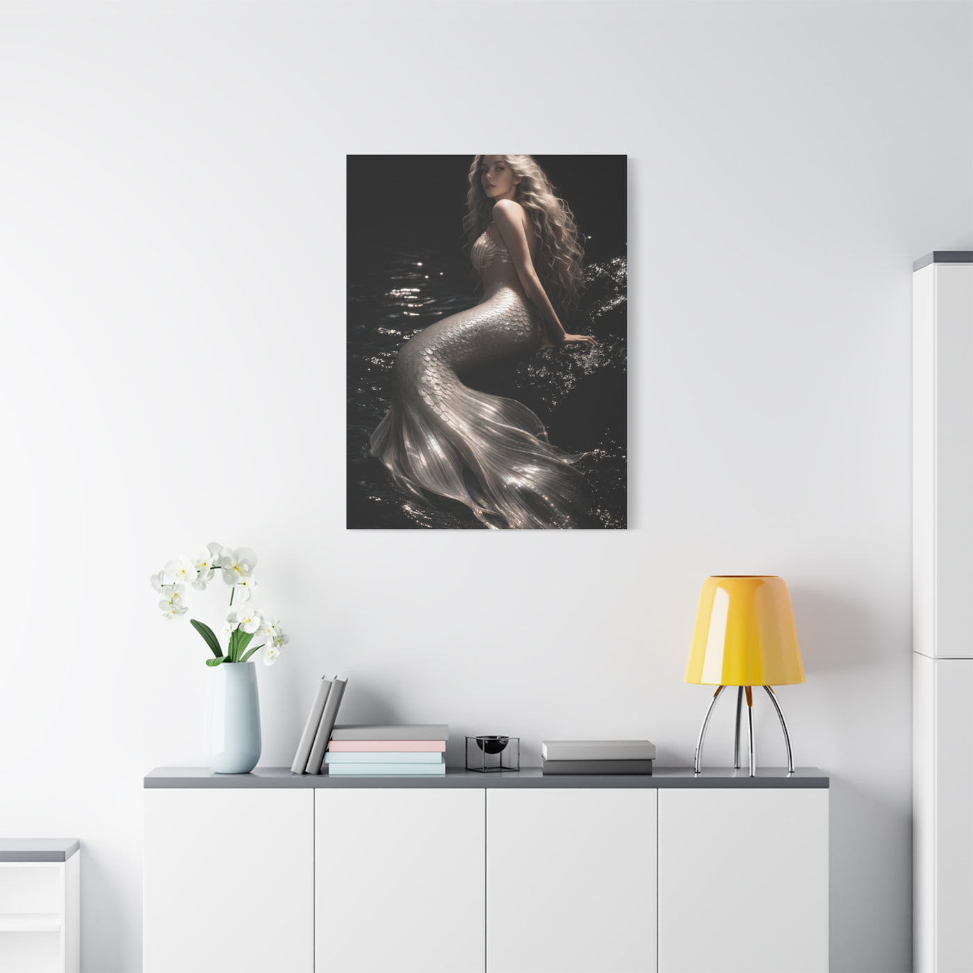 Pearl Ivory Mermaid Portrait Wall Art & Canvas Print