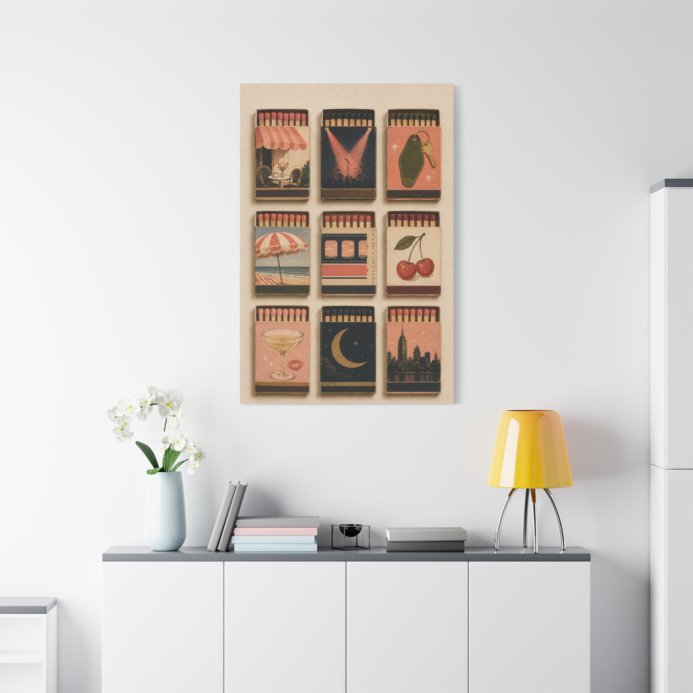 Retro Matchbox Romance Display Wall Art & Canvas Print