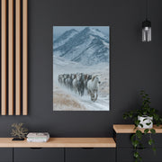 Wild Horse Herd Mountain Run Wall Art & Canvas Print
