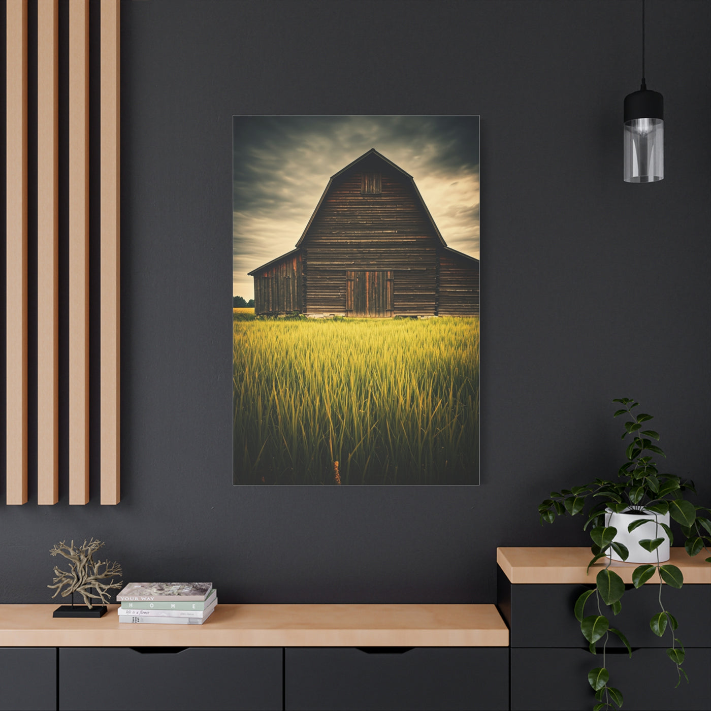 Weathered Barn in Tall Green Fields Wall Art & Canvas Prints