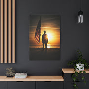 Sunset Veteran Tribute Flag Wall Art & Canvas Prints