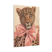 Coquette Leopard Pink Bow Portrait Wall Art & Canvas Print