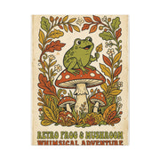 Whimsical Retro Frog and Mushroom Poster Wall Art & Canvas Print