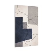 Navy Geometric Line Abstraction Wall Art & Canvas Print