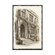 Ivy-Covered Collegiate Arch Sketch Wall Art & Canvas Print