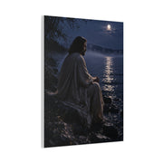 Jesus by the Water Moonlight Reflection Wall Art & Canvas Print