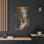 Beagle Autumn Country Lane Wall Art & Canvas Print