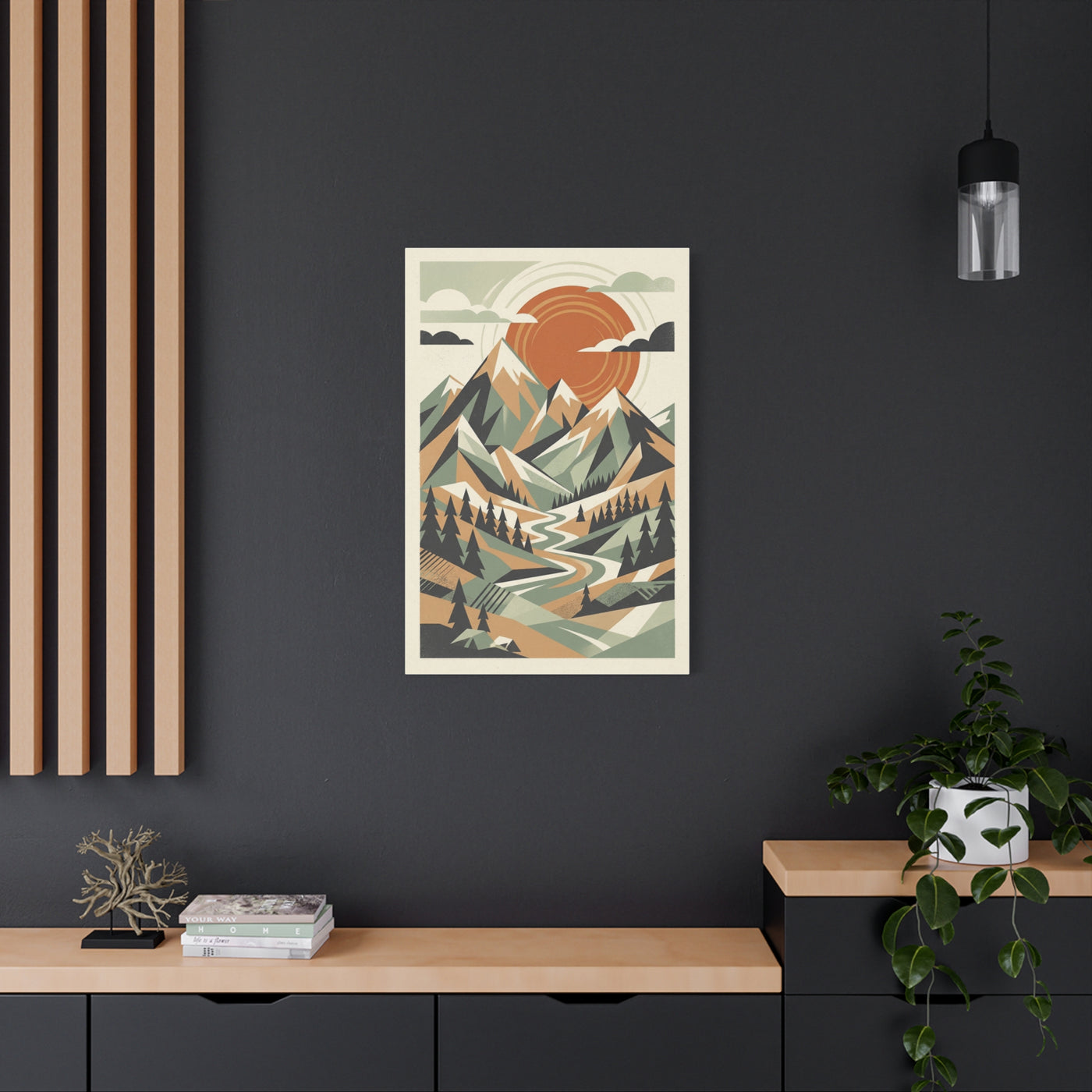 Mid-Century Modern Graphic Mountains Wall Art & Canvas Print